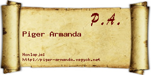 Piger Armanda névjegykártya